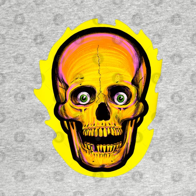 Vintage Flaming Skull Halloween by Pop Fan Shop